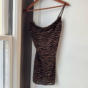 Zebra Print Slip Dress